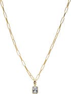 BY ADINA EDEN Colored Baguette CZ Paperclip Pendant Necklace