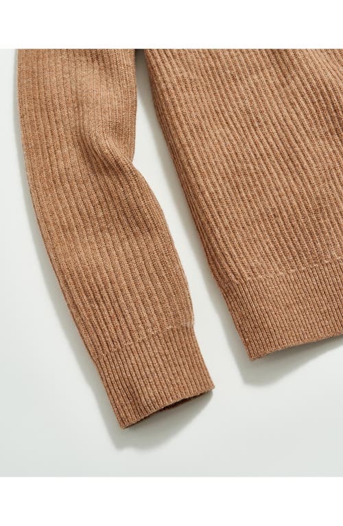 Billy Reid Fisherman Rib Half Zip Wool Sweater In Neutral