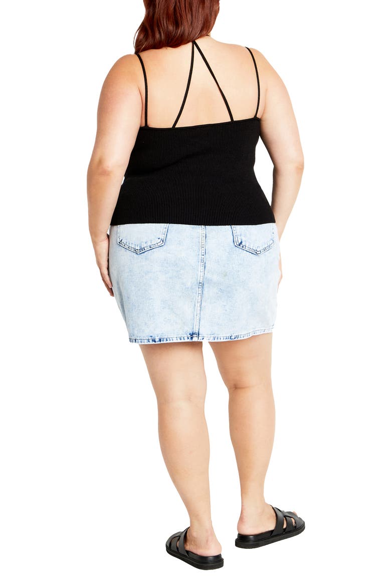 Jez Rib Strappy Camisole, Alternate, color, BLACK