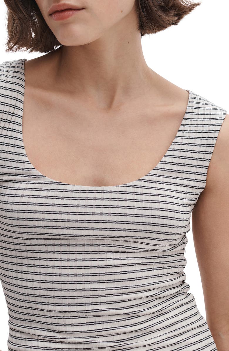 rag & bone Luca Stripe Rib Tank, Alternate, color, Ivory Stripe