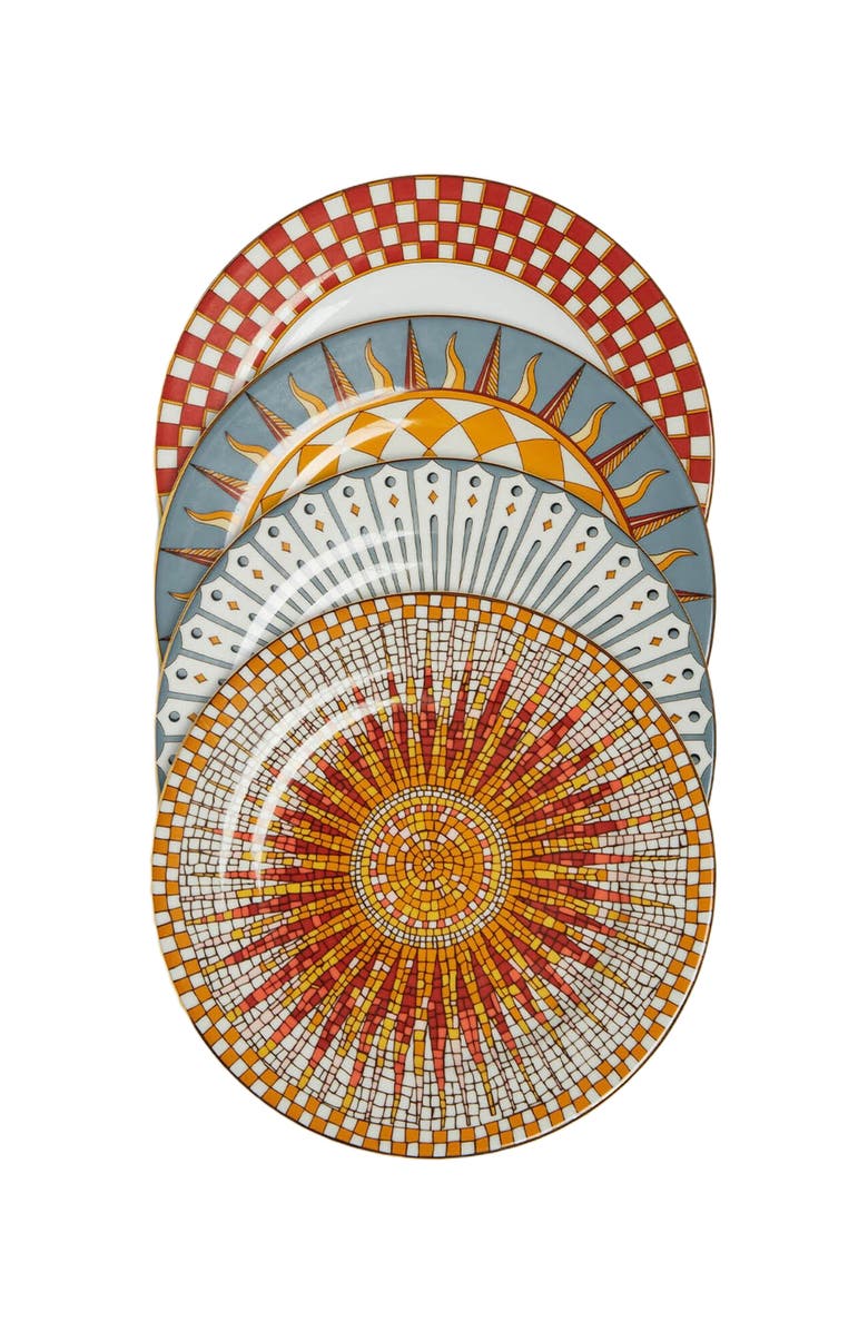 La DoubleJ Dessert Plates Set Of 4, Main, color, Solar Multicolor