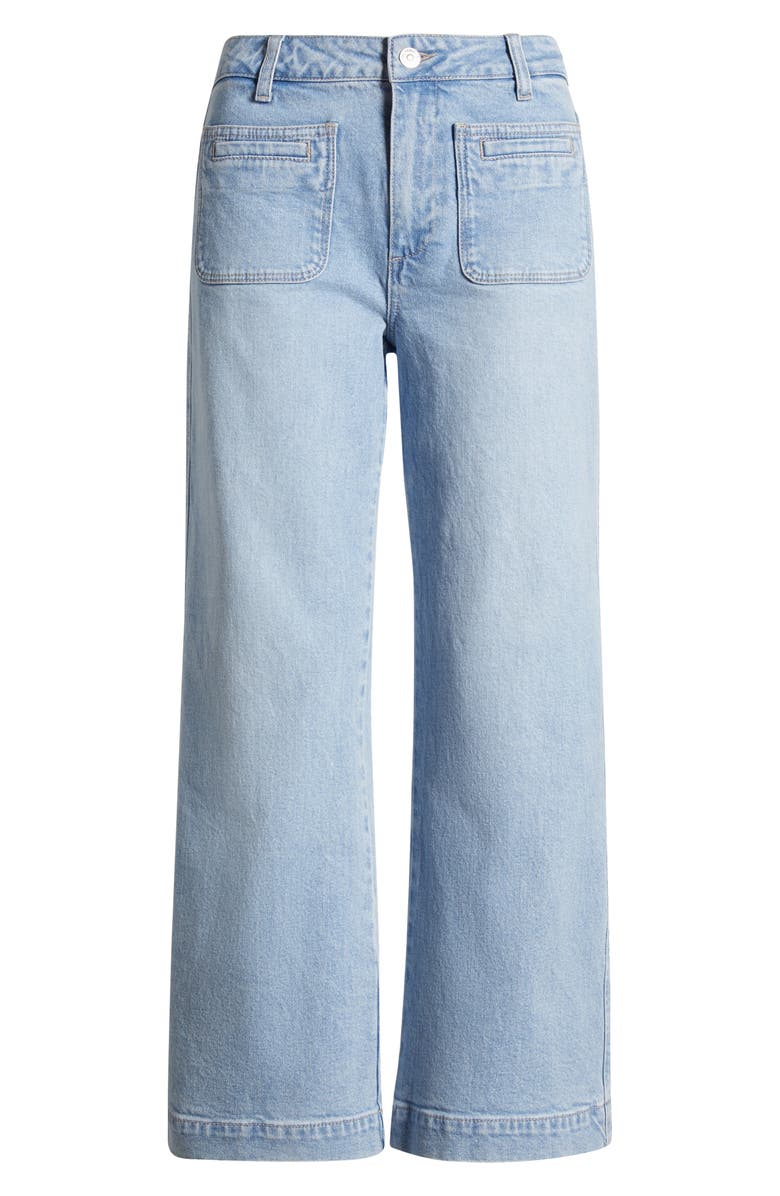 PAIGE Leenah Patch Pocket Wide Leg Jeans, Alternate, color, Olevia