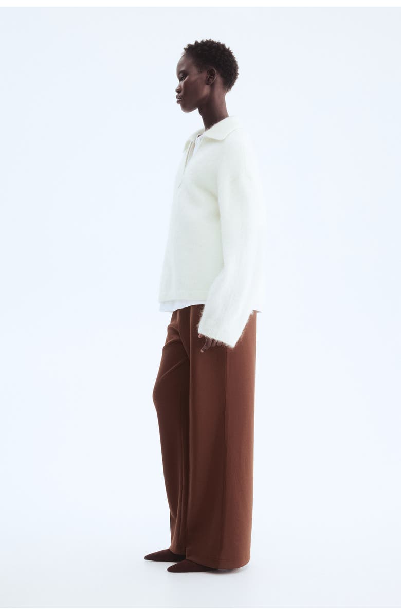 H&M Crease-front pull-on pants, Alternate, color, Brown