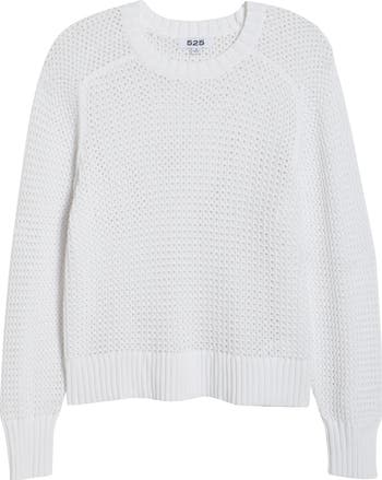 525 America Margot Openwork Cotton Mesh Sweater | Nordstrom