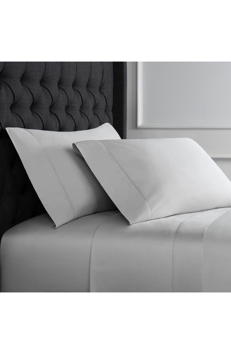 MELANGE HOME Hemstitch 3-Piece Sheet Set, Main, color, Grey