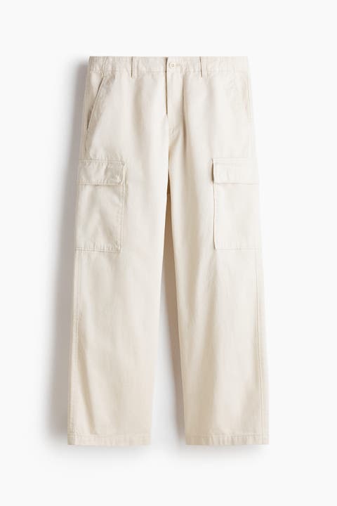 Relaxed Fit Cotton Cargo Trousers