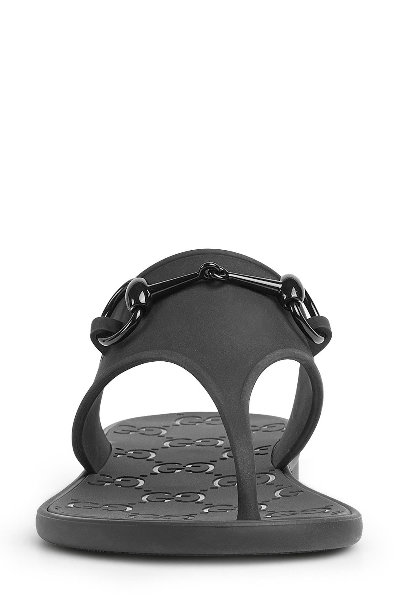 Gucci Minorca Horsebit Rubber Sandal, Alternate, color, 