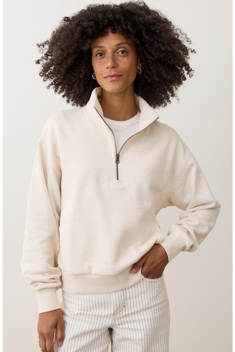 Cloud 9 Cotton Blend Fleece Half Zip Sweatshirt, Alternate, color, OATMEAL HEATHER