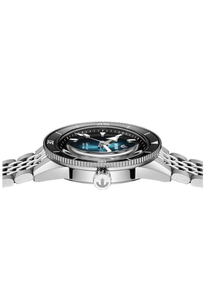 Captain Cook Automatic Bracelet Watch, 39mm, Alternate, color, SILVER/ BLUE