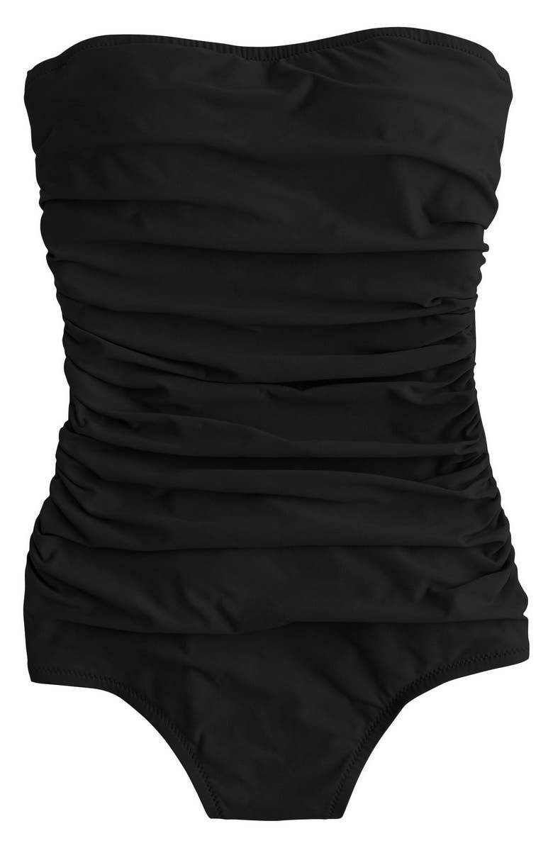 J.Crew Ruched One-Piece Bandeau Swimsuit, Main, color,