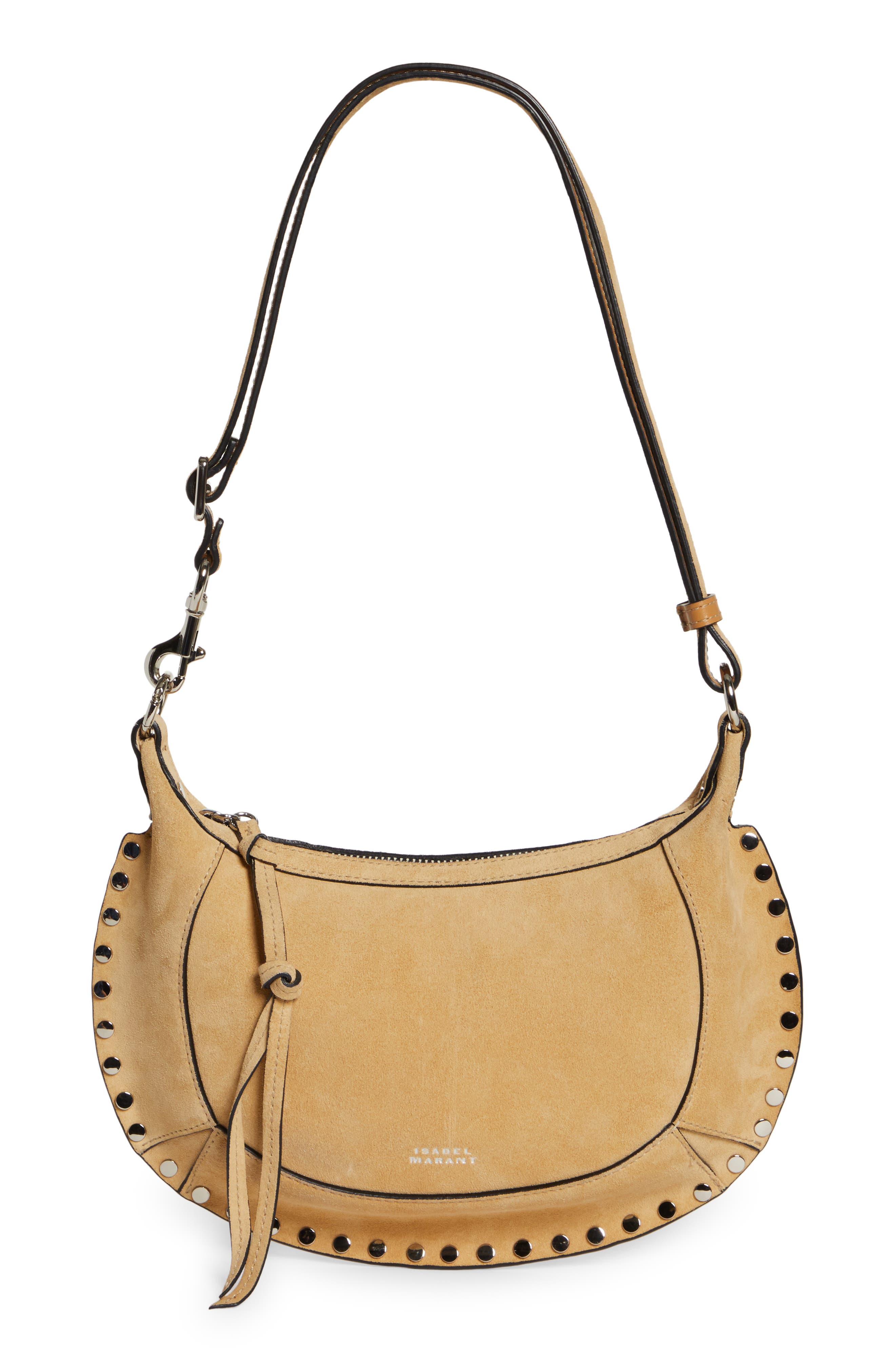 Isabel Marant Oskan Moon Suede Shoulder Bag, Main, color, 