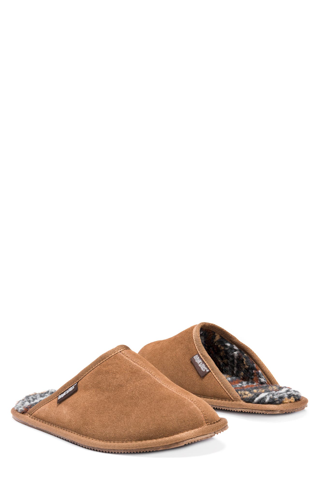 Dave Faux Shearling Lined Suede Slipper, Alternate, color, TAN