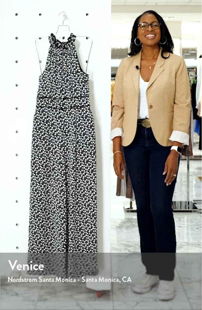Print Halter Neck Jumpsuit, sales video thumbnail