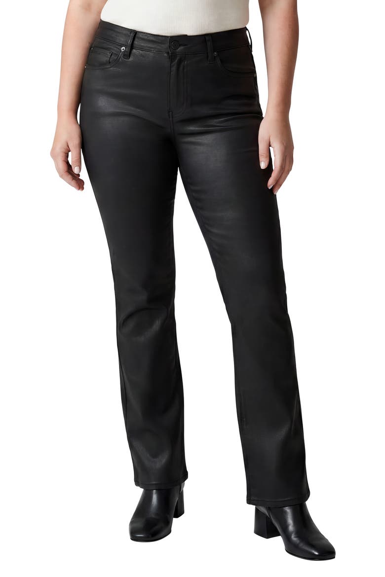 Suki Coated Slim Bootcut Jeans, Main, color, BLACK