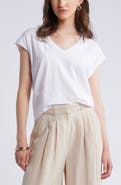 Nordstrom Sleeveless V-Neck Cotton T-Shirt