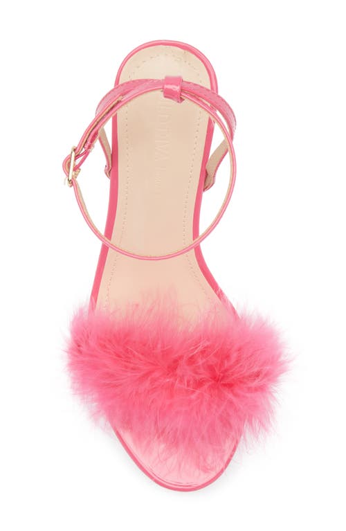Wild Diva Lounge Safina Faux Fur Heel Sandal In Pink