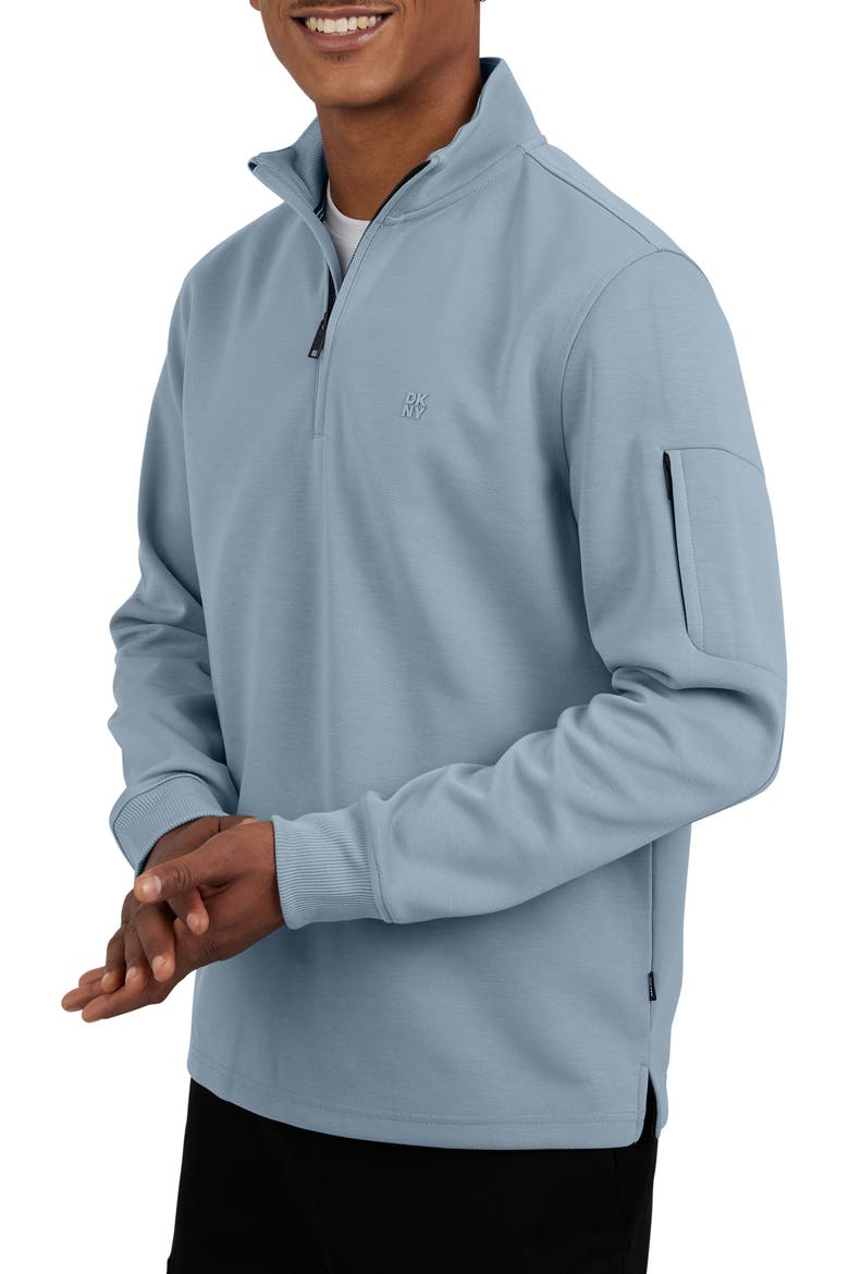 Noah Quarter Zip Sweater, Alternate, color, ASH BLUE