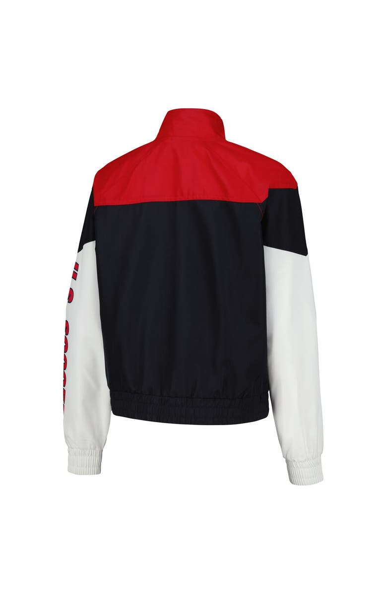 5TH AND OCEAN BY NEW ERA Women's 5th & Ocean by New Era Navy USWNT Cropped Full-Zip Windbreaker Jacket, Alternate, color, Navy