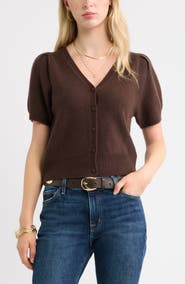 Treasure & Bond Wool & Cashmere Short Sleeve Cardigan