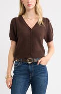 Treasure & Bond Wool & Cashmere Short Sleeve Cardigan