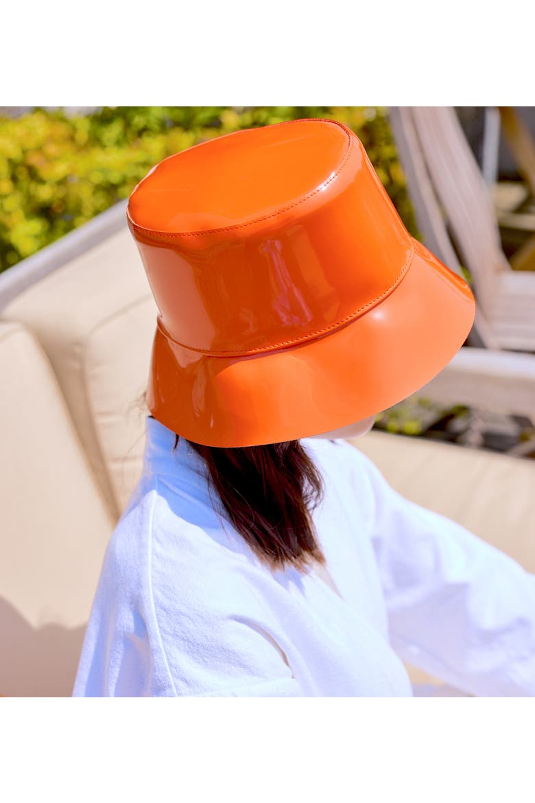 Smile Bucket Rain  Hat, Alternate, color, Orange
