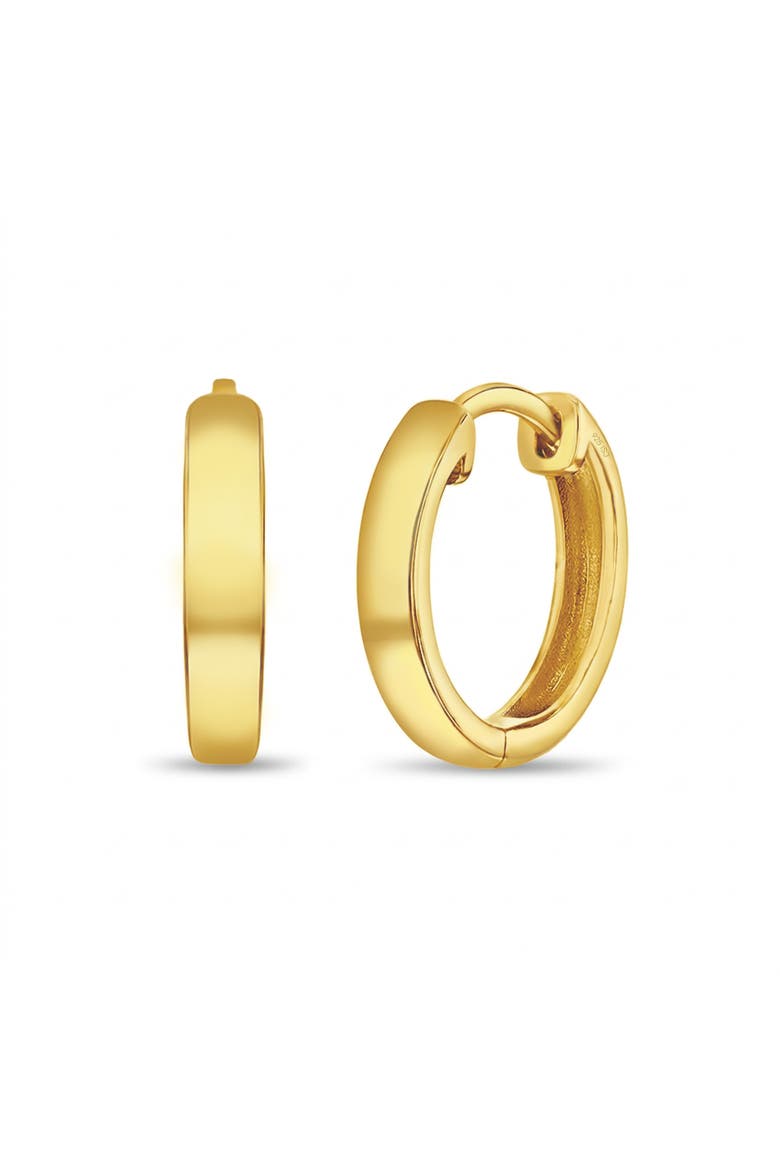 Classic Polished Plated Huggie Hoops, Alternate, color, Gold