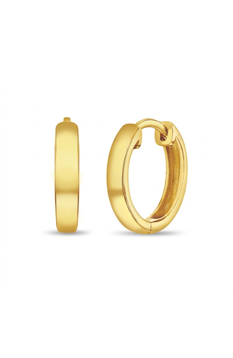 In Season Jewelry Classic Polished Plated Huggie Hoops, Alternate, color, Gold