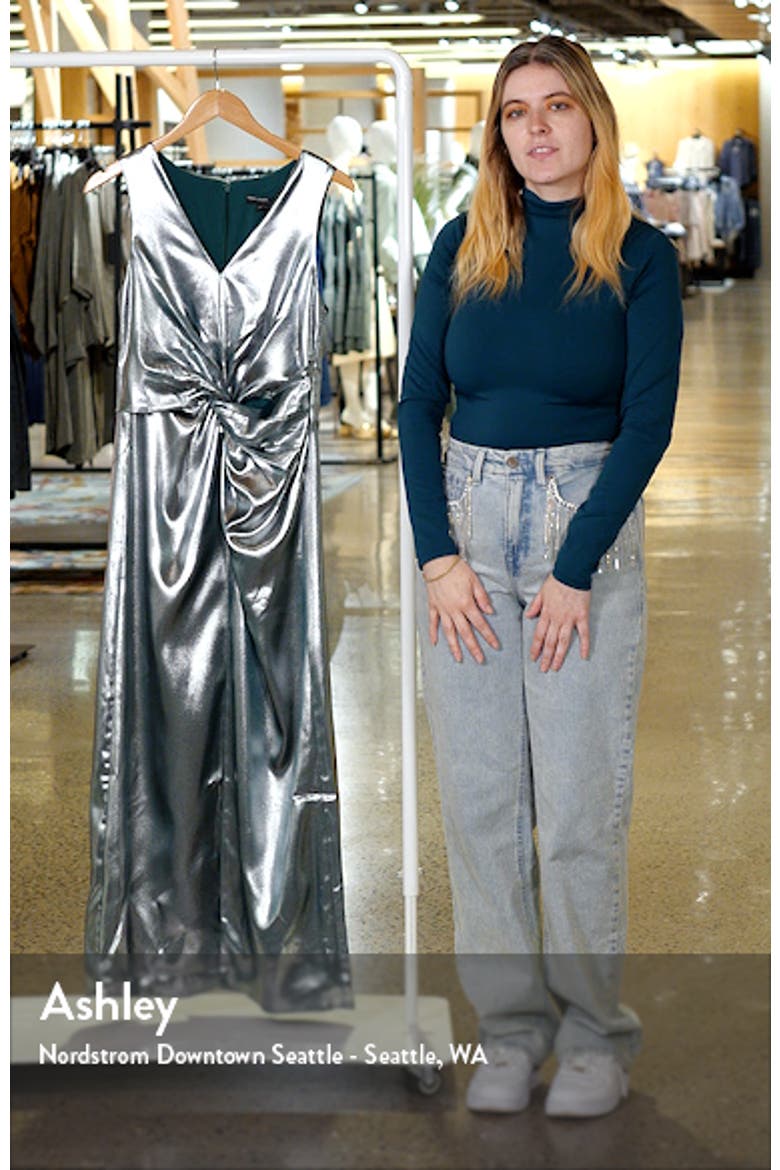 Front Twist Satin Maxi Dress video