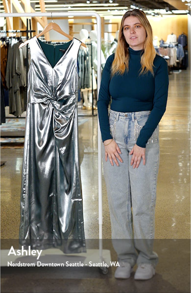 Front Twist Satin Maxi Dress, sales video thumbnail