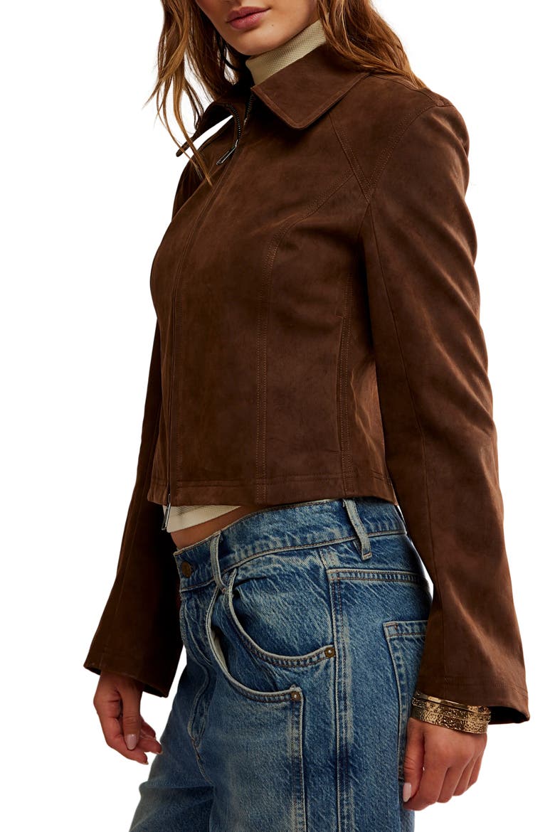 River Faux Suede Jacket, Alternate, color, DOUBLE ESPRESSO