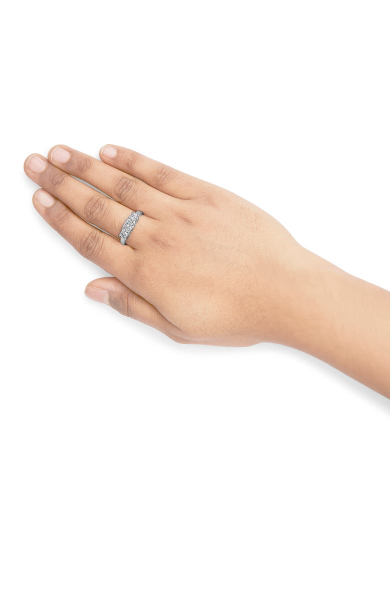 Haus of Brilliance 14K White Gold 1/2 Cttw Diamond Three Stone Illusion Plate Ring, Alternate, color, White