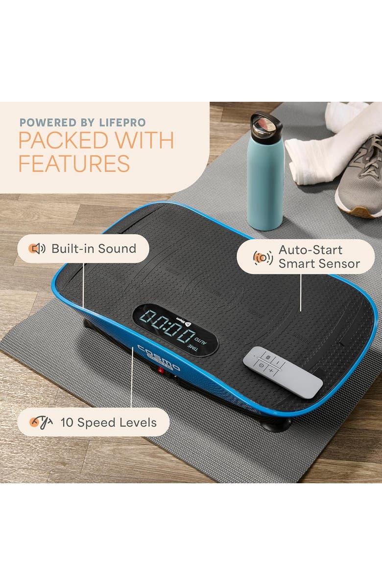 Lifepro Cosmoplate Shake Vibration Plate Exercise Machine Full Body Platform for Muscle Toning and Flexibility, Alternate, color, Blue