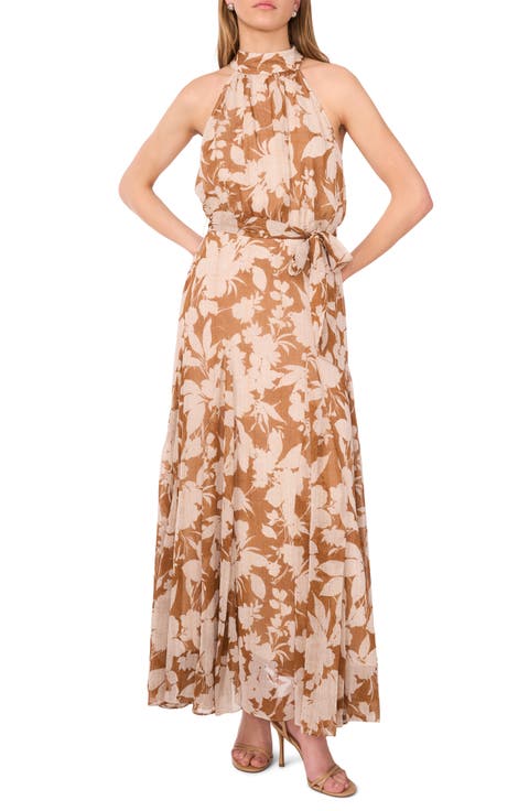 Halter Neck Belted Maxi Dress
