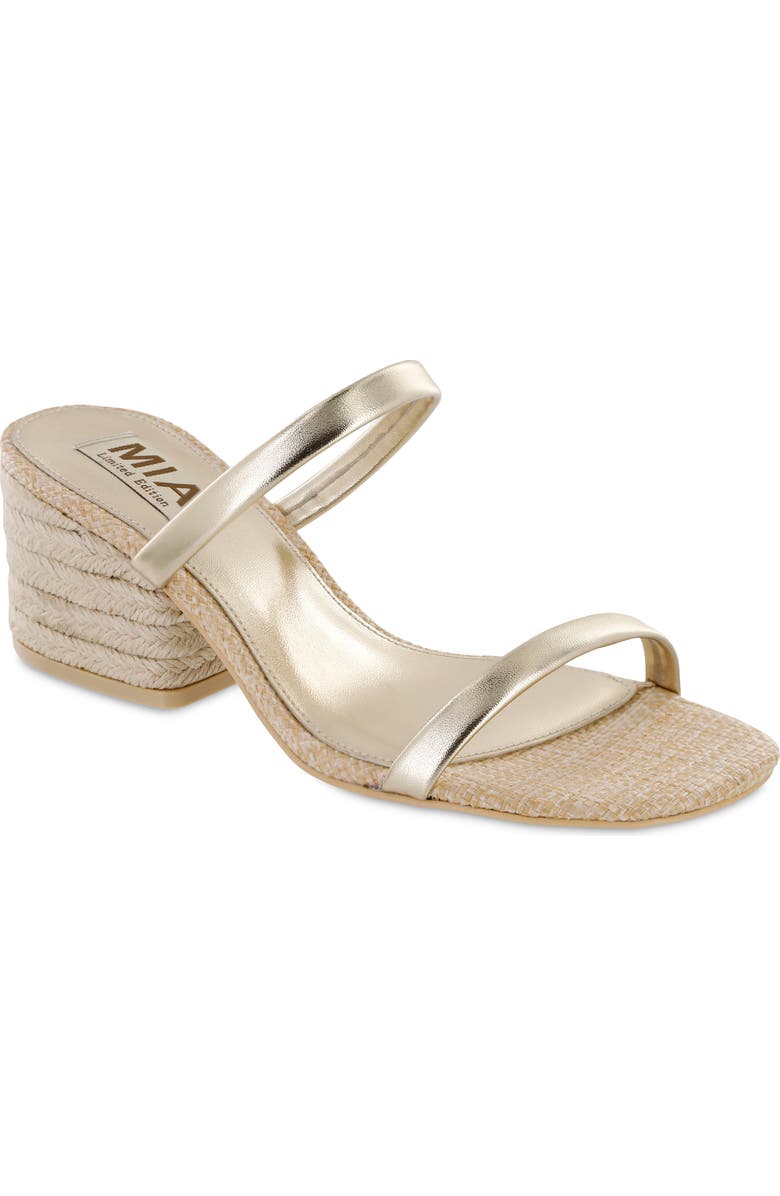 MIA Limited Edition Isabeli Espadrille Slide Sandal, Main, color, Soft Gold