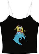 SpongeBob SquarePants Junior's SpongeBob SquarePants Cool Surfing Waves  Tank Top