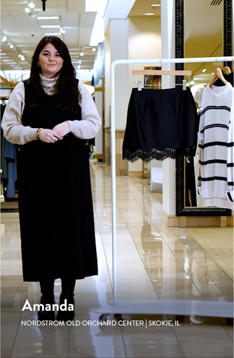 Lace Trim Satin Miniskirt, sales video thumbnail