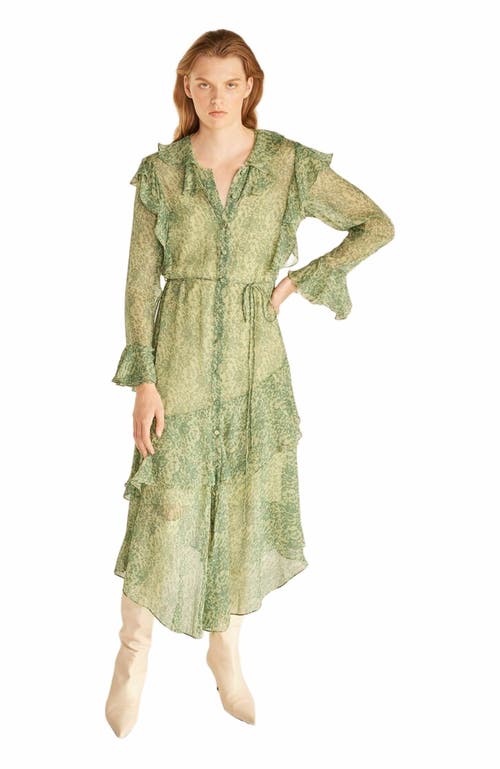 Rebecca Taylor Chiffon Shirtdress In Green