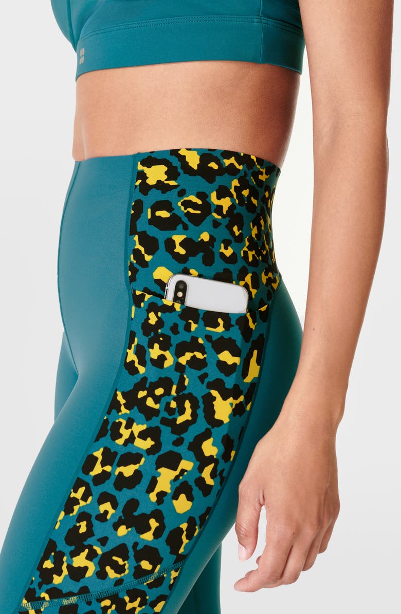 Sweaty Betty Power Leopard Panel High Waist Workout Leggings, Alternate, color,