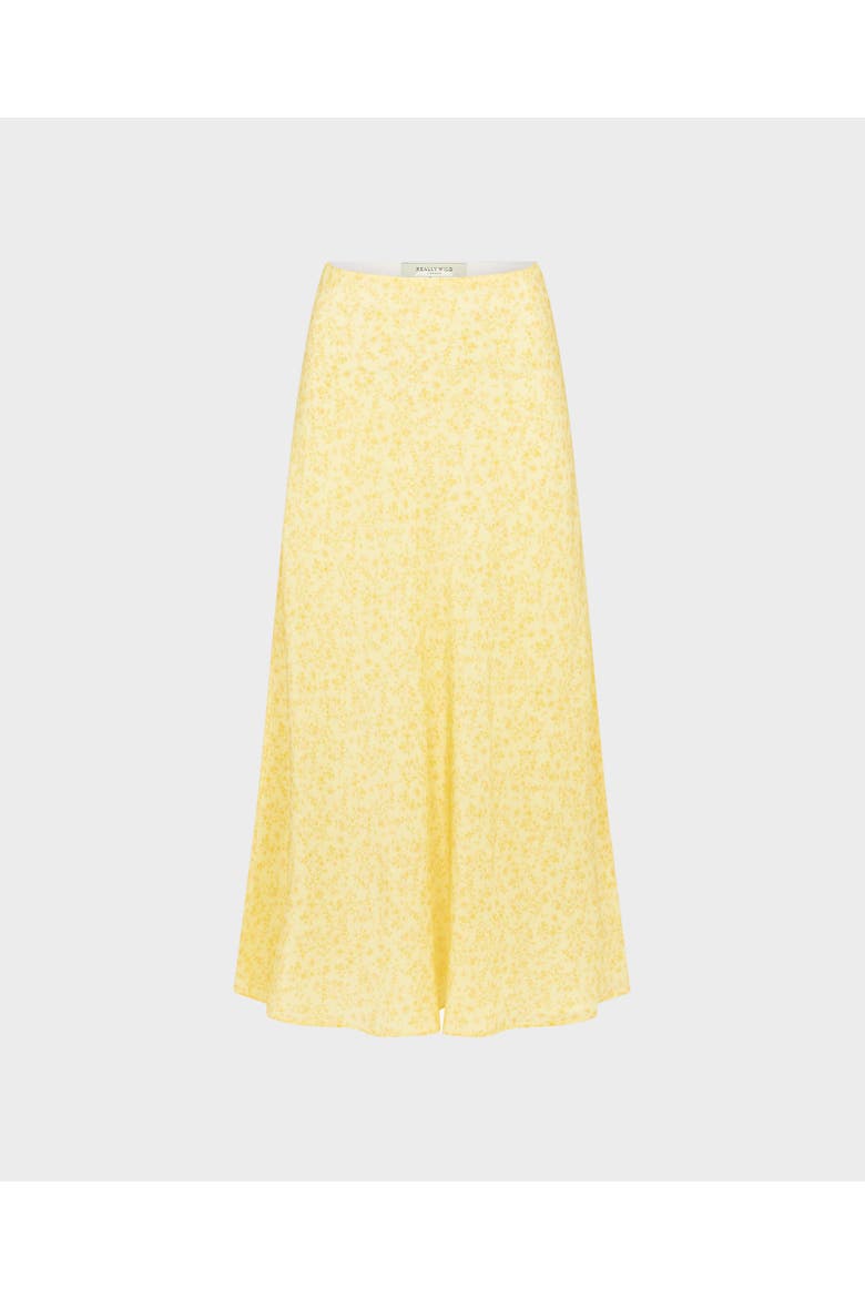 Hutton Silk Midi Slip Skirt, Main, color, Yellow