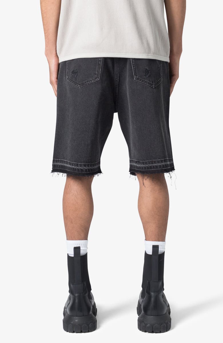 mnml Distressed Nonstretch Denim Shorts, Alternate, color, Black