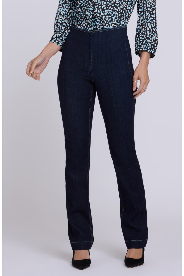 Marilyn High Waist Straight Leg Pull-On Jeans, Main, color, RINSE
