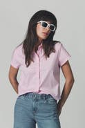 The Shirt by Rochelle Behrens The Boxy Cropped Short Sleeve Shirt
