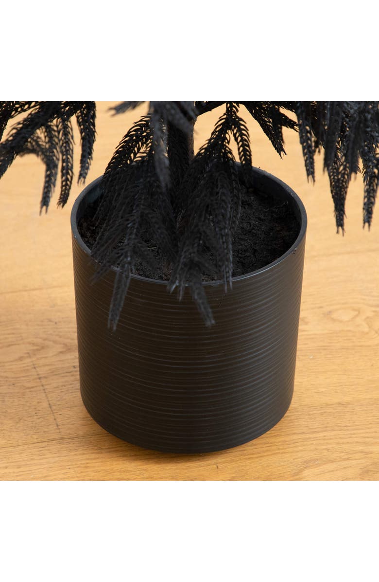 NEARLY NATURAL 4-ft Artificial Halloween Real Touch Black Norfolk Pine Christmas Tree with Natural Look, Alternate, color, Black