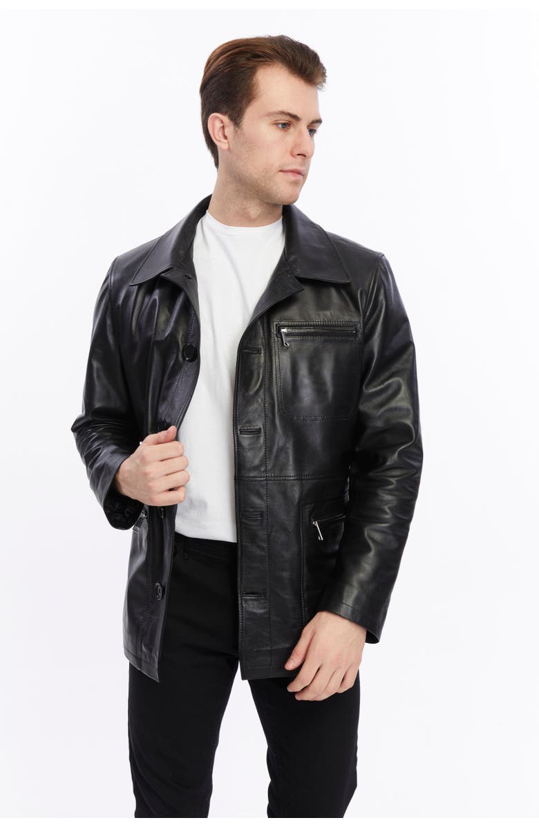 Furniq UK Maximilian Leather Jacket, Alternate, color, 