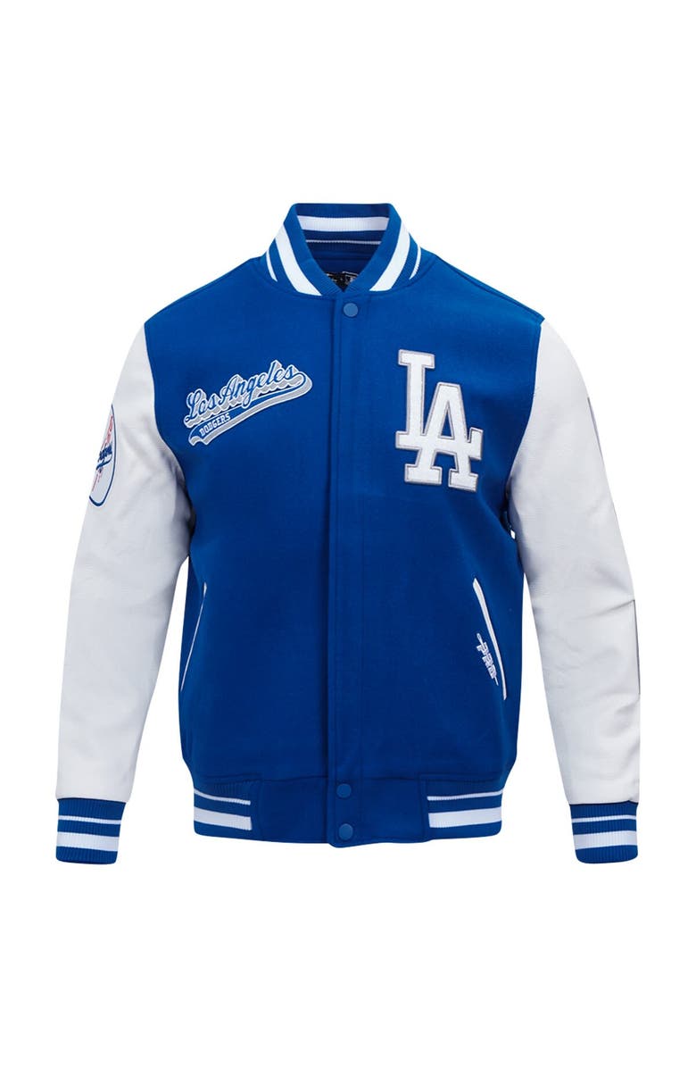 PRO STANDARD Men's Pro Standard Royal Los Angeles Dodgers Script Tail Wool Full-Zip Varity Jacket, Alternate, color, 