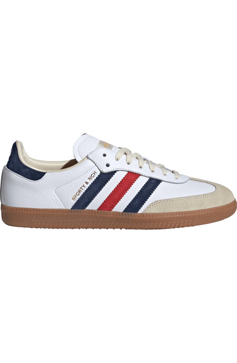 adidas Samba OG Sporty & Rich Sneaker, Alternate, color, White/ Indigo/ Collegiate Red