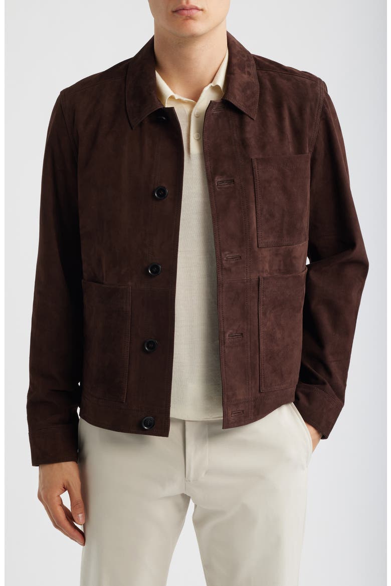 Wilstead Suede Shirt Jacket, Main, color, CHOCOLATE BROWN