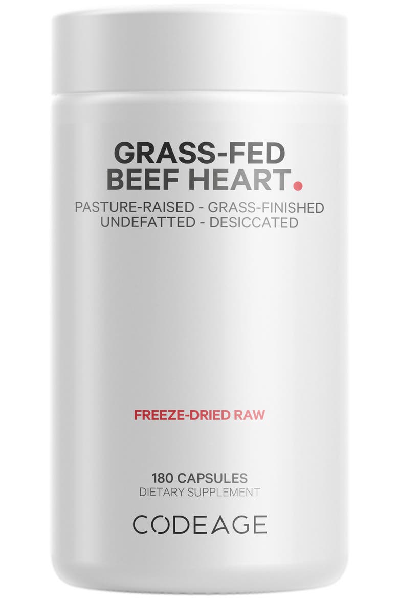Grass-Fed Beef Heart Glandular Supplement, Main, color, White