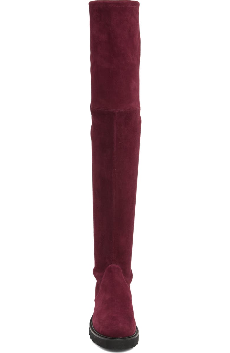 Stuart Weitzman Lowland Lift Over-the-Knee Boot, Alternate, color, Cabernet