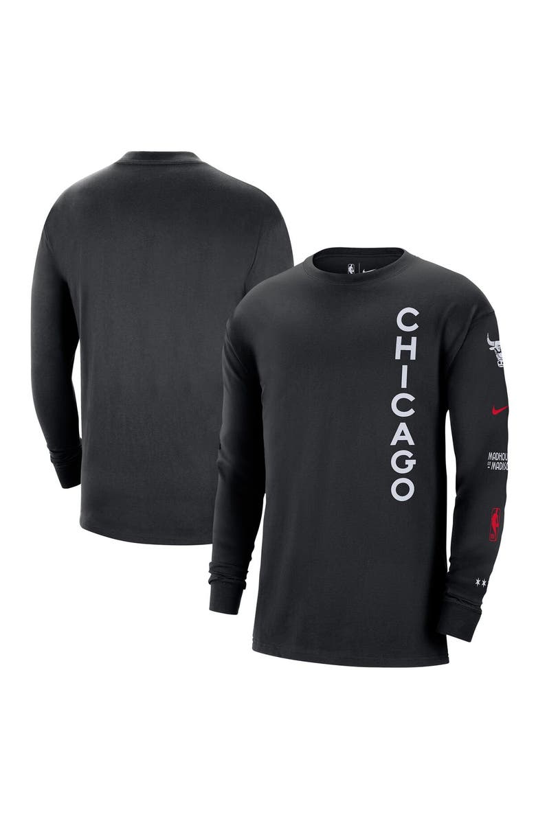 Nike Men's Nike Black Chicago Bulls 2023/24 City Edition Max90 Expressive Long Sleeve T-Shirt, Main, color, 